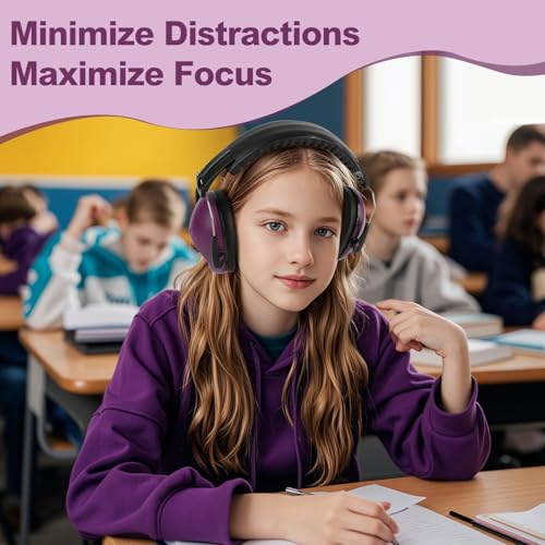 Floriogra Noise Cancelling Headphones for Kids/Toddler 28dB SNR Ear Muffs - color: Deep Purple