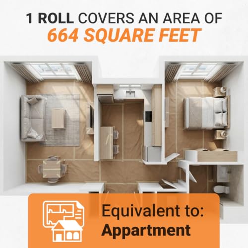 Floor Protection Natural Brown Rosin Paper 48" x 166 ft - style: 664 sq ft (48" x 166' Roll)