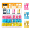 ALBO 300 Pcs Heat Shrink Male and Female Spade Connector Kit, 22-10 AWG - color: Spade Set 300pcs 22-10 AWG