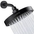 6" Rain Shower Head & 6" Shower Arm, Luxury Matte Black Finish - color: Matte Black, size: 6 Inch Round (1 PCS + Shower Arm)