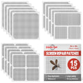 15 Sheets Window Screen Patches Repair Kit Black 3 Sizes Fiberglass Patches - color: Black