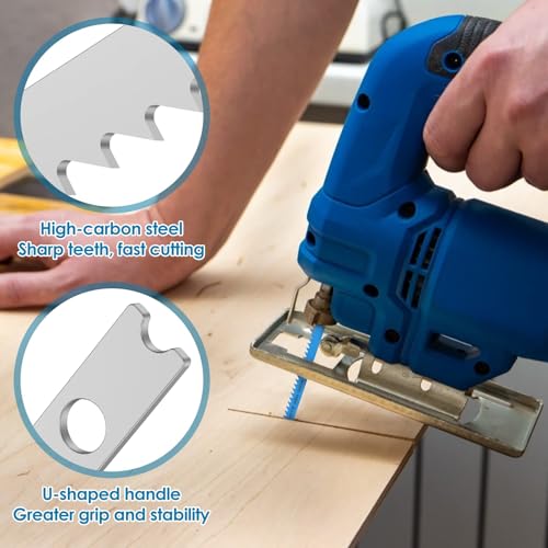 34Pcs Jigsaw Blades Set High Carbon Steel Assorted Jig Saw Blades with U-Shank Sharp Fast Cut Down Jigsaw Blade Wood Woodworking Tool for Plastic Metal Cutting