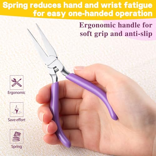 SPEEDWOX Flat Nose Pliers for Jewelry Making Serrated Jaw Pliers Mini Duck Bill Plier Bracelet Bending Plier Jewellery Making Tool Beading Flat Wire Plyer for Wire Wrapping Bending Ring Opening - style: Flat Nose Pliers Serrated Jaws