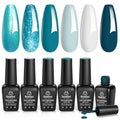Beetles Teal Gel Polish Set, Mermaid Pearl Teal Blue Gel Turquoise Glitter - color: 0-1-1-Dazzling Princess