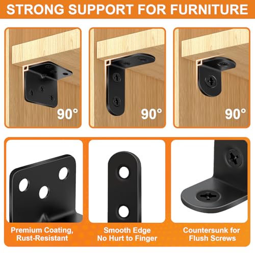 26 Pack L Bracket Corner Brace Kit, 3 Sizes Stainless Steel Corner Bracket - size: 26 Pack-3 Sizes