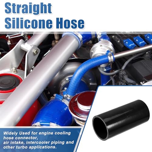 uxcell 4-Ply ID 6" Length Silicone Reducer Hose Black for Car Intercooler - size: 2.5" ID
