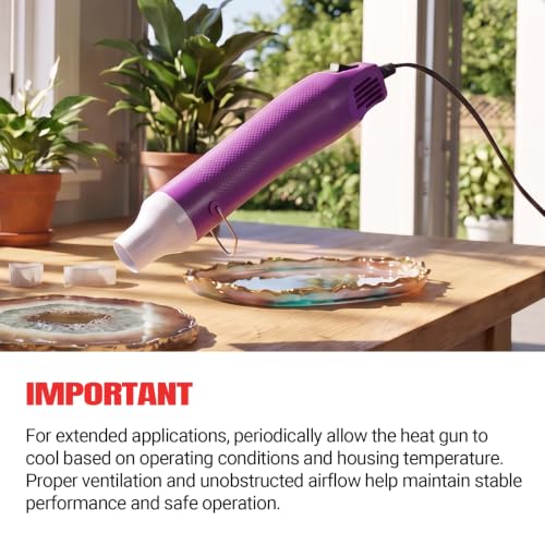 Bubble Removing Tool for Epoxy Resin and Acrylic Art, DIY Glitter Tumblers, Specially-Designed Heat Gun for Making Acrylic Resin Travel Mugs Tumblers to Remove Air Bubbles (Purple, 8.8x1.8") - color: Purple