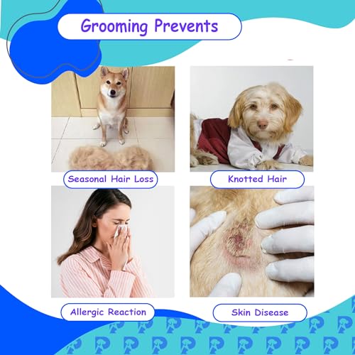 Double-Sided Pet Grooming Tool Undercoat Rake for Dogs and Cats - Professional Dematting Brush, Shedding Comb, Mat Remover, Deshedding, Safe Detangler, Fur Maintenance, Long-Haired Pets