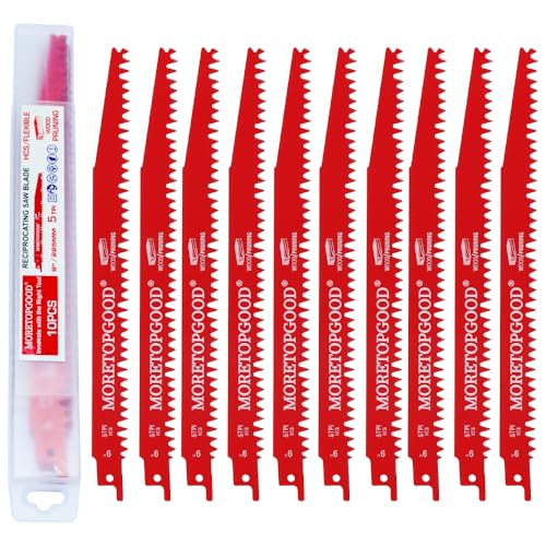 Wood Pruning Reciprocating Saw Blades - 9 Inch Saw Blades for Trees and Wood Cutting (10 Pack/5TPI) - size: 9 Inch---10 PCS