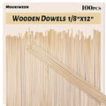 Wooden Dowel Rods, 100PCS 1/8 x 12 Inch Round Wooden Sticks for Arts Crafts, Home Decor, Cake Support, Photo Booth Props, Unfinished Natural Hardwood Sticks - size: 1/8 x 12 Inch (100PCS)