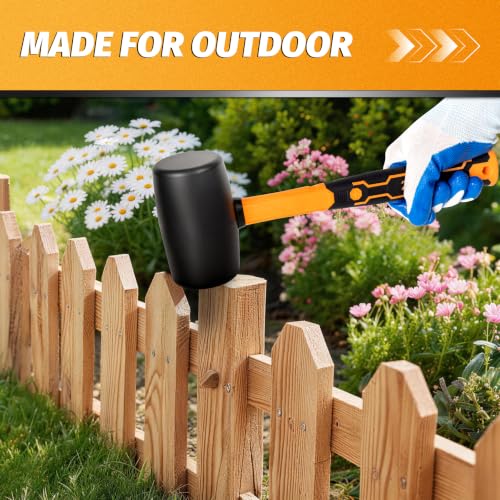 24 OZ Rubber Mallet Hammer, GIFT GLOVES. | Solid Head & Non-Slip Ergonomic Grip Handle, Soft Face Hammer For Woodworking, Flooring, Tiling, Camping and More - style: 24 OZ Rubber Mallet Hammer