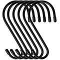 DINGEE 6 Pack Large S Hooks, Rubber Coated, Heavy Duty Non Slip, Black Vinyl Coated Closet S Hooks for Hanging Plants, Jeans, Pot, Pan, Garden, Bird Feeders - color: Black, size: 6 inch -6 Pack