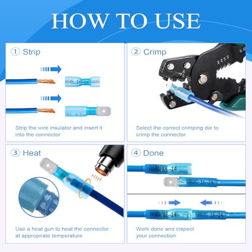 320PCS Heat Shrink Wire Connectors, Blade/Spade Terminals