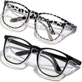 Safety Glasses Anti Fog Clear Blue Light Blocking Eye Protection Nurse Goggles for Women Men - color: A2 Leopard + Black