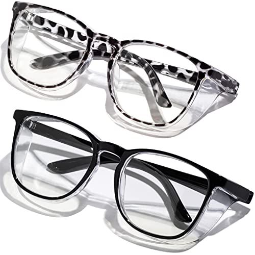Safety Glasses Anti Fog Clear Blue Light Blocking Eye Protection Nurse Goggles for Women Men - color: A2 Leopard + Black