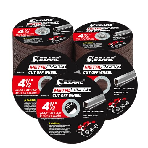 EZARC Metal Cut Off Wheels, 4.5" x .045" x 7/8", 100-Pack - size: 100PCS 4.5" x .045" x 7/8"