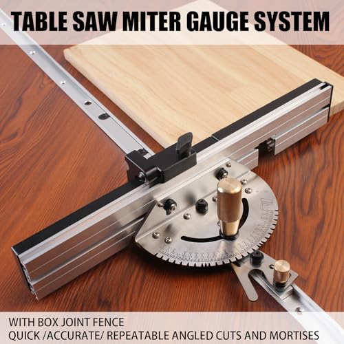 Precision Miter Gauge for Maximum Stock Support and Repetitive Cut Flip Stop - color: Miter Gauge - Sliver
