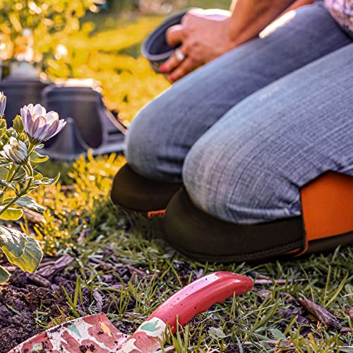 Flooring and Roofing Work Knee Pads, Neoprene Kneepads & Non-Marking Leather Cover, Comfortable Kneeling Cushion for Gardening, House Cleaning, Construction Work