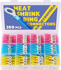 haisstronica 260PCS Heat Shrink Ring Terminals, 22-10 AWG, 3 Colors 4 Sizes - size: AWG 22-10