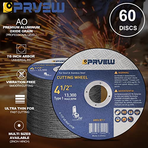 60-Pack Cut Off Wheels Cutting Discs 4 1/2 Inch for Angle Grinder - style: 4.5"x0.04"x7/8" (60-PK)