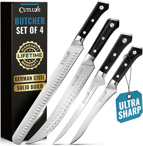 Cutluxe Butcher Knife Set, Brisket, Breaking, Boning & Fillet for Meat - size: 4 Pcs Brisket Knife Set