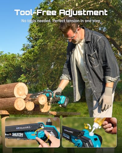 SEESII 2-in-1 Electric Pole Saws for Tree Trimming, Brushless Motor - color: Baby Blue