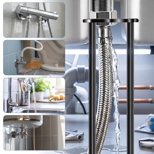 Basin Wrench and Broken Pipe Extractor Tool Set, Multifunctional Plumbing Faucet Wrench for Tight Spaces, Includes 2PCS Sink Wrench & Extractor Tool for 1/2" to 1" Damaged Faucet Bolts & Pipe Threads