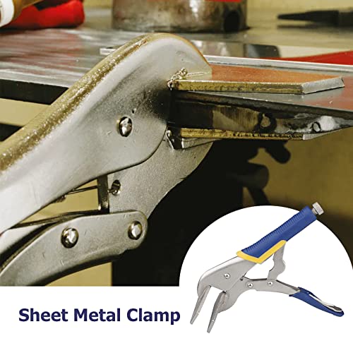 10 inch Locking Pliers/Sheet Metal Clamp,Heavy Duty Sheet Metal Grip Tool,High Carbon Steel Duckbill Pliers Welding Plier
