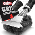 GRILLART Grill Brush, 18'' Extra-Strong Handle, BBQ Cleaner with Scraper