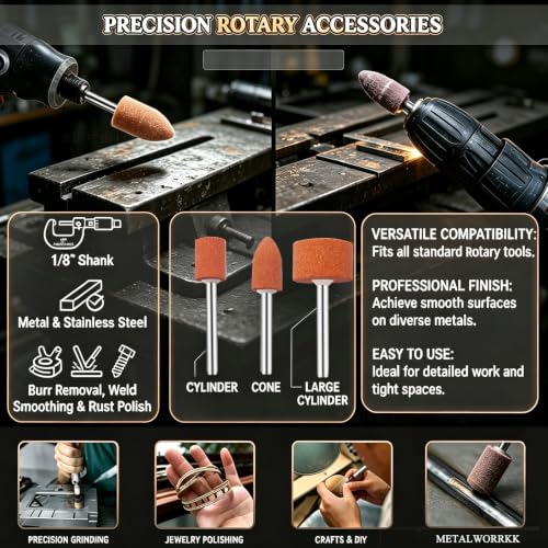 Sanding Bits for Dremel Rotary Tools, 64Pcs, 1/8 Inch Shank - size: 64PCS