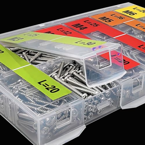 EEEEE Self Tapping Screws Assortment Kit 574pcs Assorted Screws M3 M4 M5 M6 304 Round Head Stainless Steel Screws Kit Sheet Metal Screw Kit, Phillips Drive Small Wood Set Screw Assortment - size: Metric Pan Head 574pcs