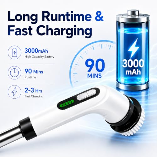 Highyes Electric Spin Scrubber for Bathroom
