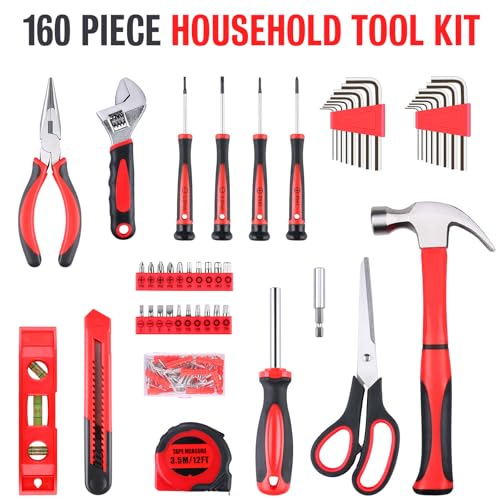 WINNER 160-Piece All-Purpose Household Tool Kit in Delicate Toolbox, Suitable for Both Male and Female, Great for Common Home Repairs, House DIY Project, Garage, Office, Gift for Father's Day - size: 160-Pc. Master Home Tool Kit