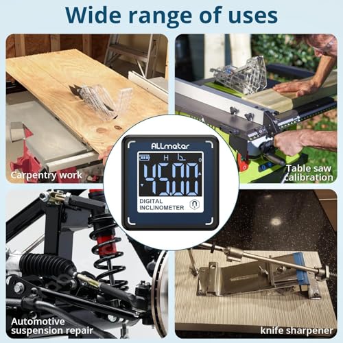 Mini Digital Angle Finder,0.05° Magnetic Inclinometer,USB-C Rechargeable