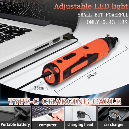 4-in-1 Mini Cordless Rotary Tool Set,5-speed USB Charging with 90 Accessories,4V Multi-Purpose Electric Rotary Tool for Sanding,Polishing,Drilling,Etching,Engraving,DIY Crafts