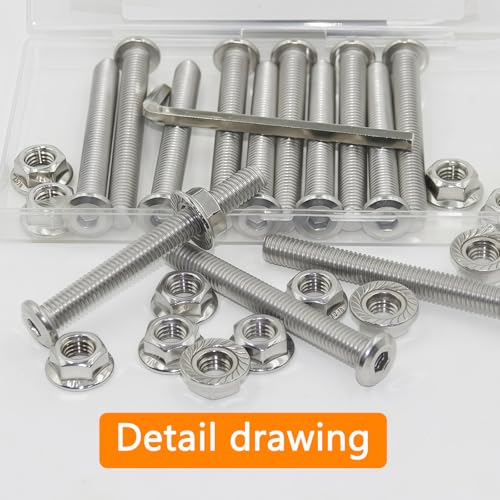 26 Pcs M8 x 70mm Flat Head Hex Socket Cap Screws Bolts Kits, 18-8 (304) Stainless Steel,Metric Bolt Assortment, Fully Threaded for Furniture, Bed, Chairs - size: M8x70mm-26Pcs