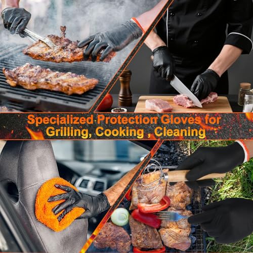 ANBOSON BBQ Gloves Disposable, Heat Resistant Grilling Gloves for Cooking - size: X-Large, style: 6mil Nitrile