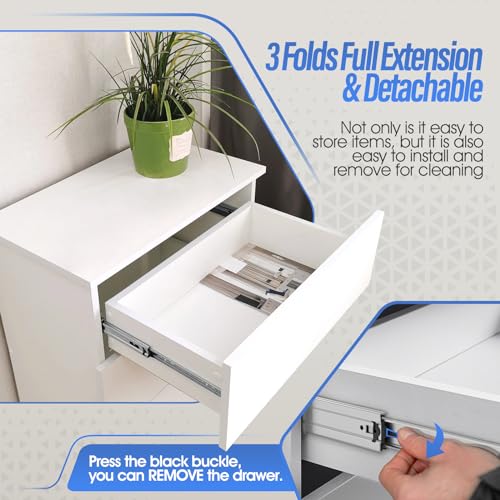 1 Pair Full Extension Drawer Slides 10 inch Heavy Duty Rails - color: Silver, size: 10 Inch