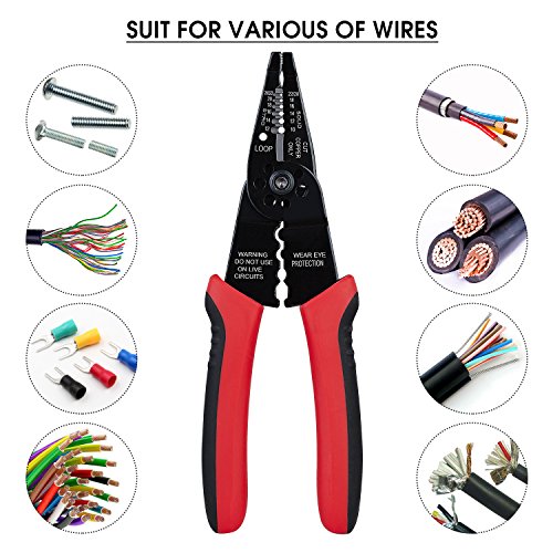 WGGE WG-015 Professional Wire Stripper, Wire Cutter and Wire Crimper 8-inch