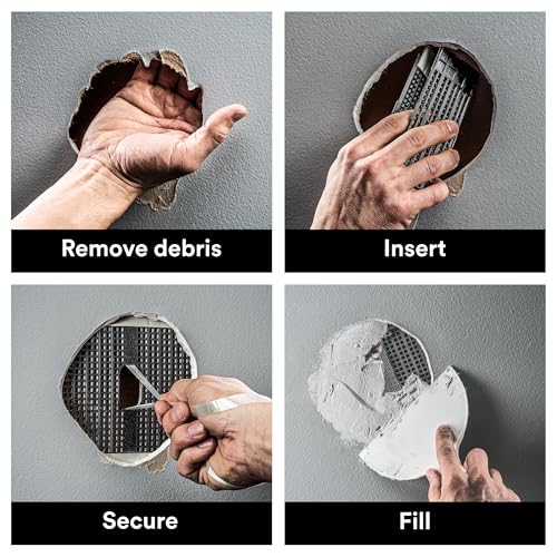 3M High Strength Large Hole Repair Kit, Includes Spackling Compound 12 oz, Spreader, Sanding Sponge, Hole Repair Plate & Tape, Easy Wall Repair Kit, No Shrinking, Cracking or Sagging (LHR-SIOCKIT)
