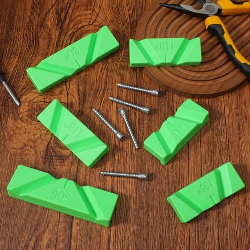 Molain 6 Pcs Drill Bit Sharpening Guide Jig, Drill Bit Sharpener for Bench Grinder, 90°, 118°, 135° Angle No Power Required for Regrinding Dull Twist Bits