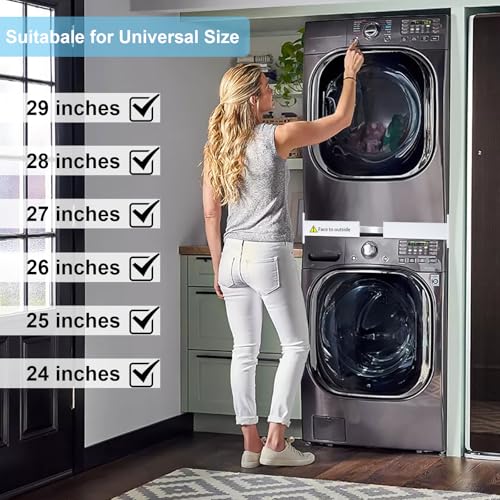 Washer Dryer Stacking Kit - Universal Stacking Kit for Washer and Dryer | Adjustable 29"/28"/27"/26"/25"/24" Washer and Dryer Stacking Kit with Ratchet Strap for Laundry Room - Space-Saving - style: Thickened Universal Stacking Kit