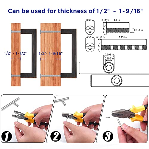 Ravinte Oil Rubbed Bronze Cabinet Handles Solid Cabinet Pulls 3 Inch 5 Pack | Zinc Alloy, Slim Square Bar Grip, Smooth Drawer Pull Feel, Kitchen Cabinet Update, For Cupboards, Dressers, Drawers, Hardware - color: Oil Rubbed Bronze, size: Flat Black 3'' Ho