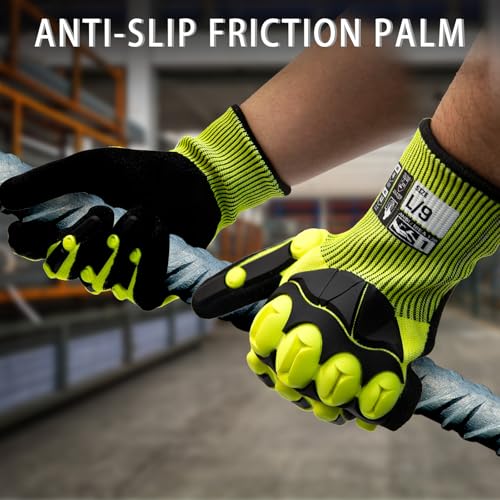 Safety Work Gloves, Level 2 Puncture Resistant, A3 Cut Resistant Gloves, Level 4 Abrasion Impact Gloves Mechanic - size: X-Large
