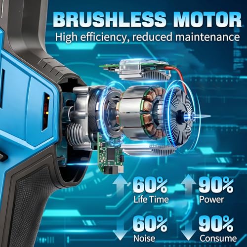 Cordless Reciprocating Saw,Electric Saw with 2 X 4.0Ah Batteries, Handheld Brushless Motor Saw Lightweight with Variable Speed 0-3500 SPM,12 Blades,Cordless Saw for Cutting Wood PVC Pipe