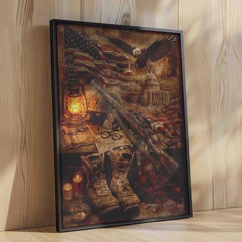 America Flag Jigsaw Puzzles 1000 Pieces for Adults, Families(Bald Eagle,Patriotic,Gun,4th of July) Pieces Fit Together Perfectly 19.7''x27.6''inch Frameable Rustic Puzzle Art - color: American Flag-24