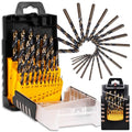 25PCS 1-13mm Metric Brad Point Drill Bit Set,HSS Fully Ground Double Flute Wood Drill Bits for All Types of Wood, with Index Storage Case (0.5mm Step)
