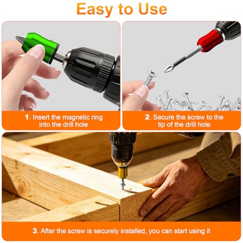 High-Magnetic Screwdriver Drill Bit Set with 3pcs Magnetic Screw Holder - color: 12pcs+3pcs Set