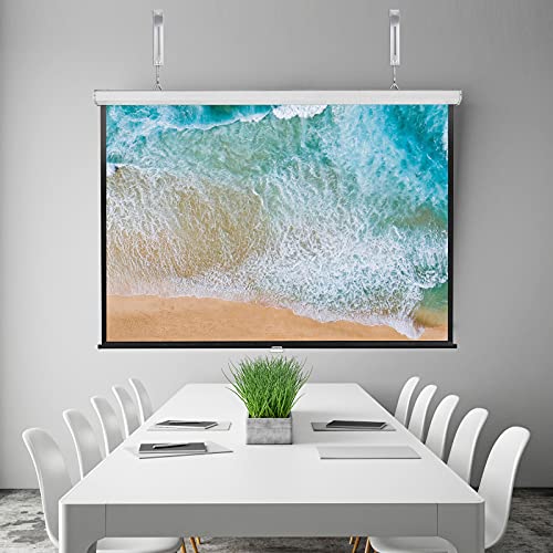 suptek Universal Projector Screen Wall Mount L-Brackets Wall Hanging Mount 6 inch Adjustable Extension Mounting Hooks for Projection Screen up to 66 lbs, 30 kg Capacity Each, PRL001, White (1 Pair) - size: 6 inch-white