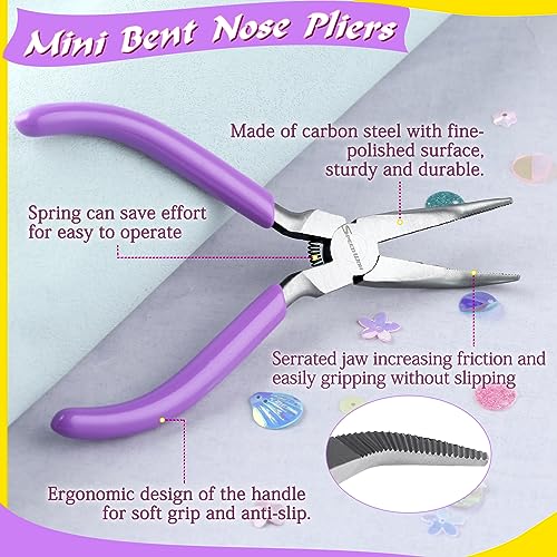 SPEEDWOX Mini Bent Nose Pliers, Micro Jaw Tools for Jewelry Making & DIY - style: Bent Nose Pliers